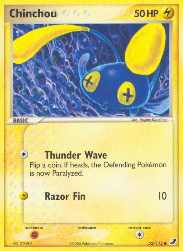 Chinchou (52/115) [EX: Unseen Forces] | Card Merchant Takapuna