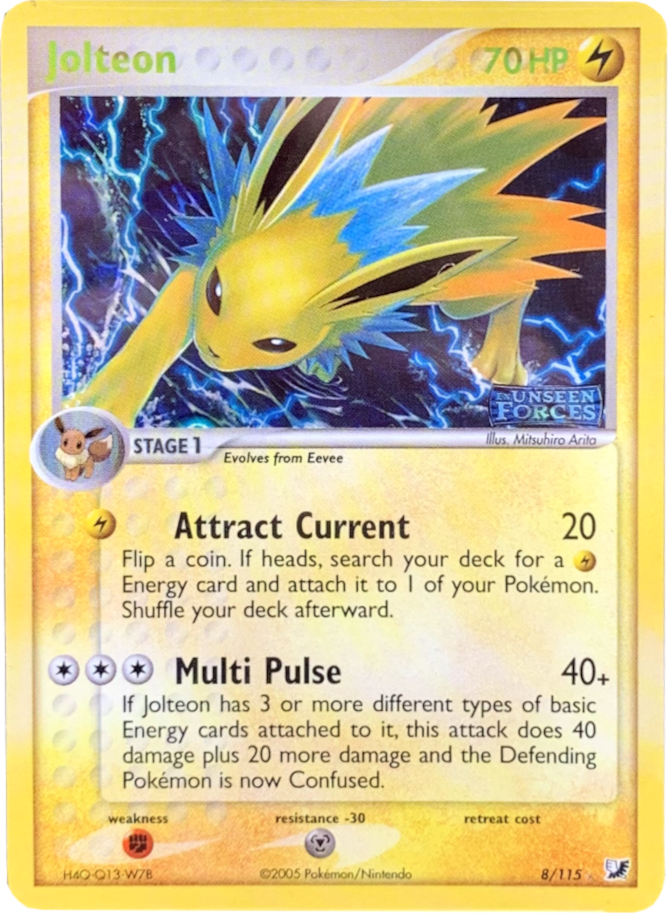 Jolteon (8/115) (Stamped) [EX: Unseen Forces] | Card Merchant Takapuna