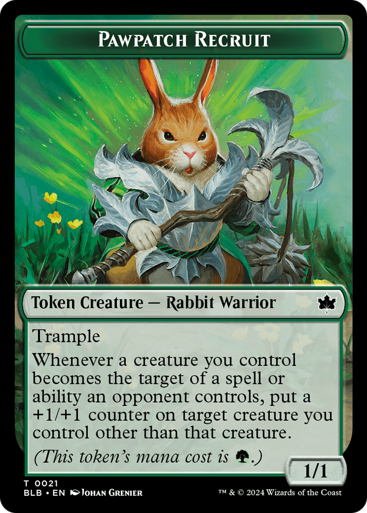 Pawpatch Recruit Token [Bloomburrow Tokens] | Card Merchant Takapuna