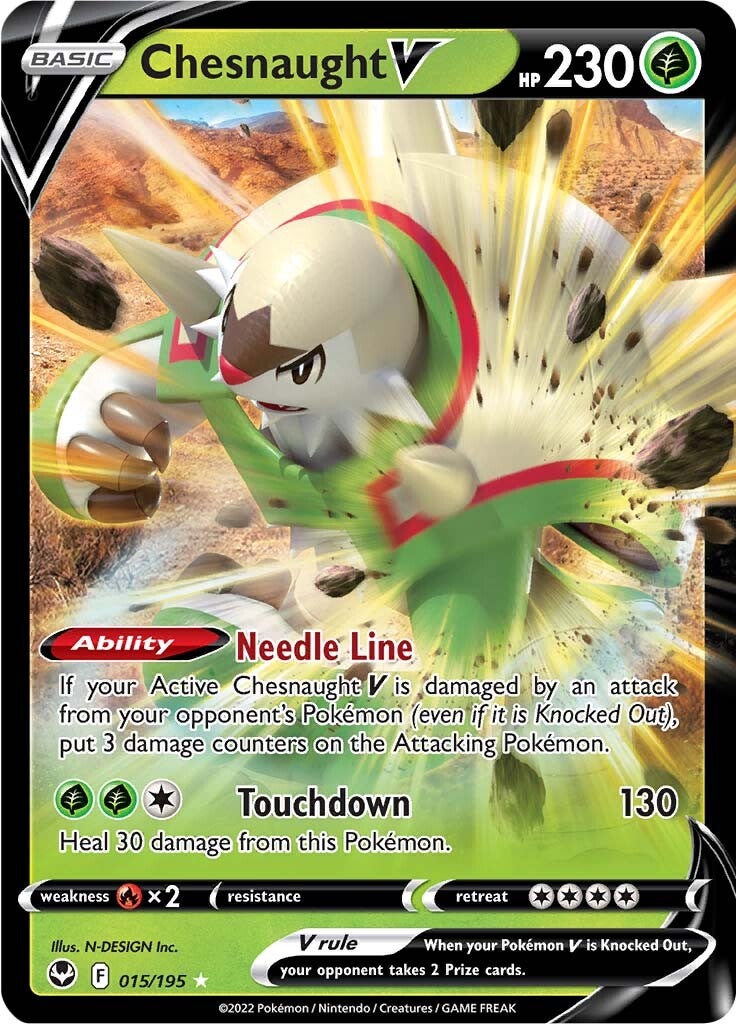 Chesnaught V (015/195) [Sword & Shield: Silver Tempest] | Card Merchant Takapuna