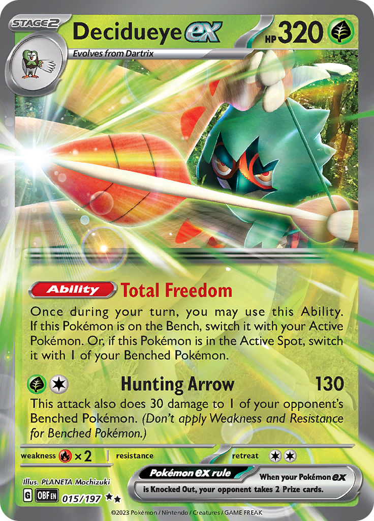 Decidueye ex (015/197) [Scarlet & Violet: Obsidian Flames] | Card Merchant Takapuna