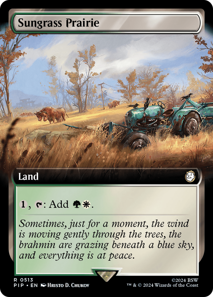 Sungrass Prairie (Extended Art) [Fallout] | Card Merchant Takapuna