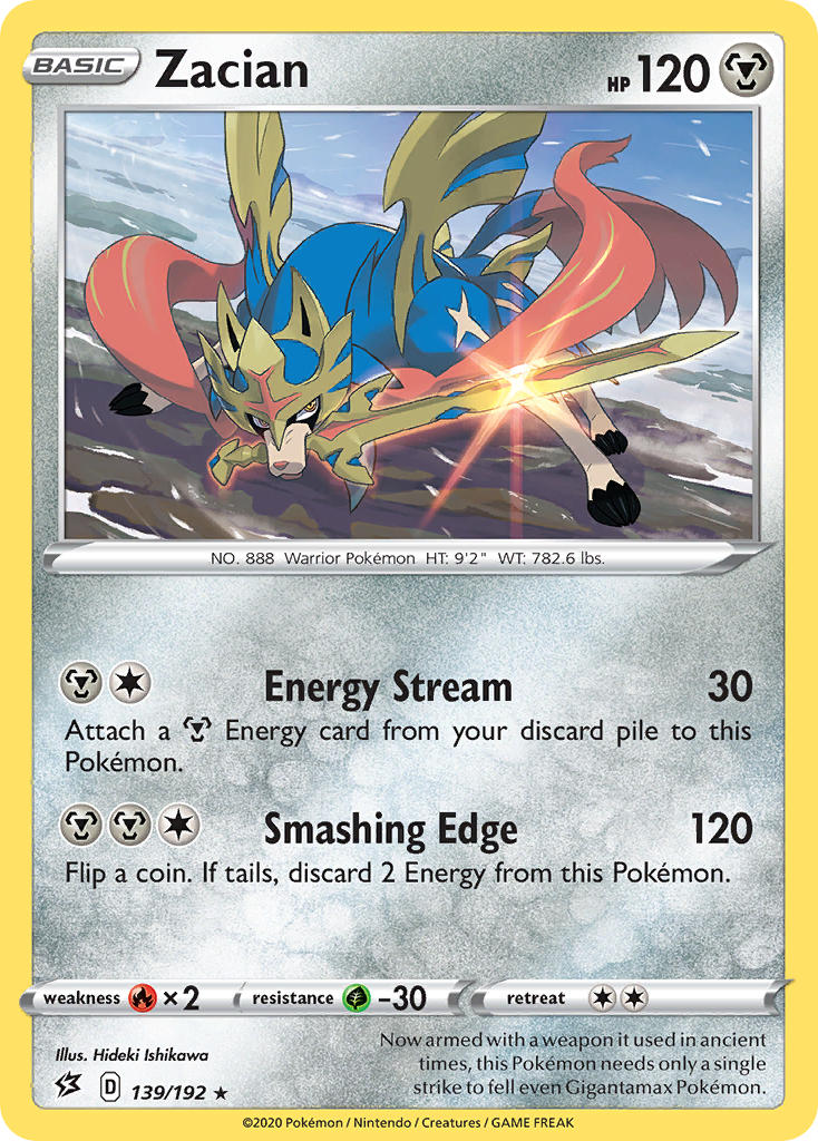 Zacian (139/192) (Cracked Ice Holo) (Theme Deck Exclusives) [Sword & Shield: Rebel Clash] | Card Merchant Takapuna