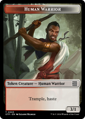 Treasure // Human Warrior Double-Sided Token [Outlaws of Thunder Junction Tokens] | Card Merchant Takapuna