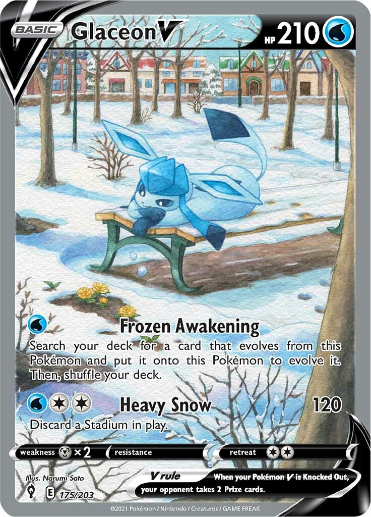 Glaceon V (175/203) [Sword & Shield: Evolving Skies] | Card Merchant Takapuna