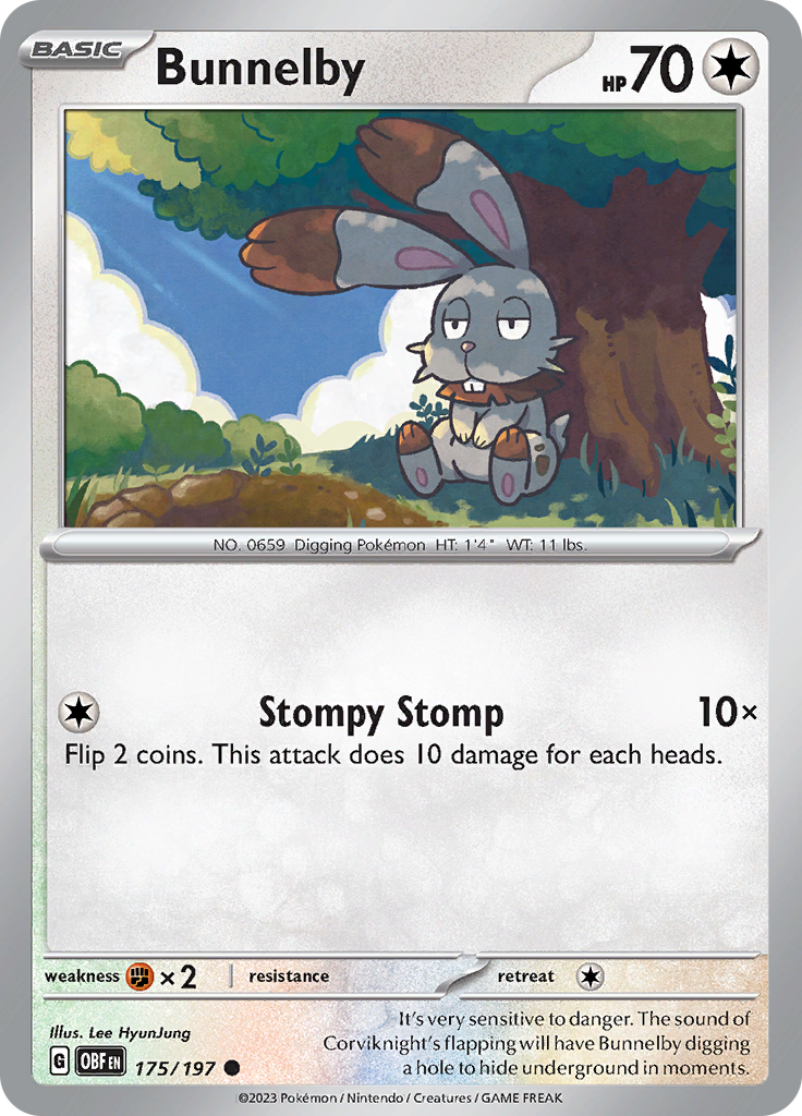 Bunnelby (175/197) [Scarlet & Violet: Obsidian Flames] | Card Merchant Takapuna