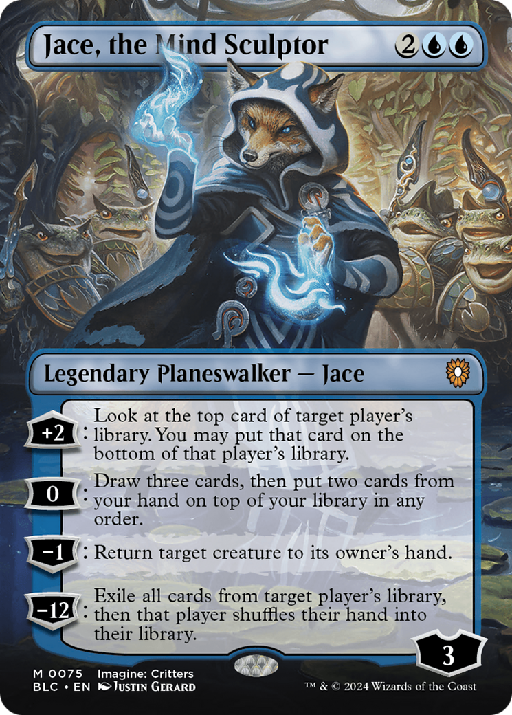 Jace, the Mind Sculptor (Borderless) [Bloomburrow Commander] | Card Merchant Takapuna