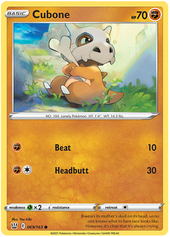 Cubone (069/163) [Sword & Shield: Battle Styles] | Card Merchant Takapuna