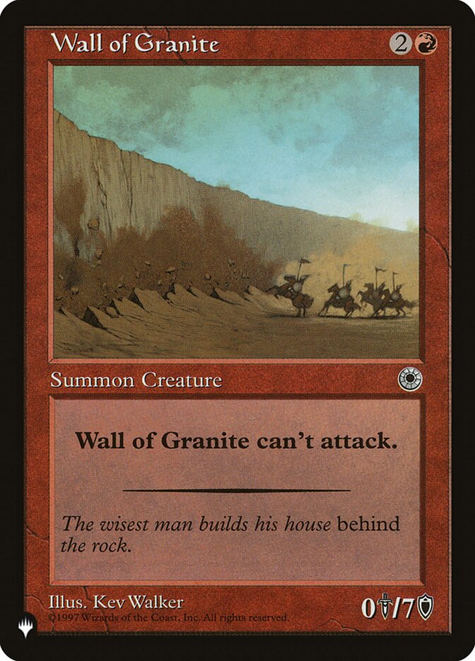 Wall of Granite [The List] | Card Merchant Takapuna