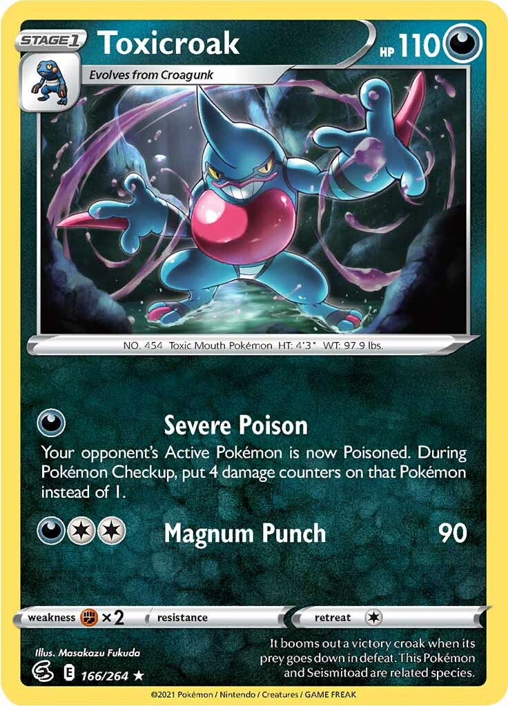 Toxicroak (166/264) [Sword & Shield: Fusion Strike] | Card Merchant Takapuna