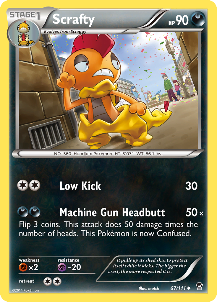 Scrafty (67/111) [XY: Furious Fists] | Card Merchant Takapuna