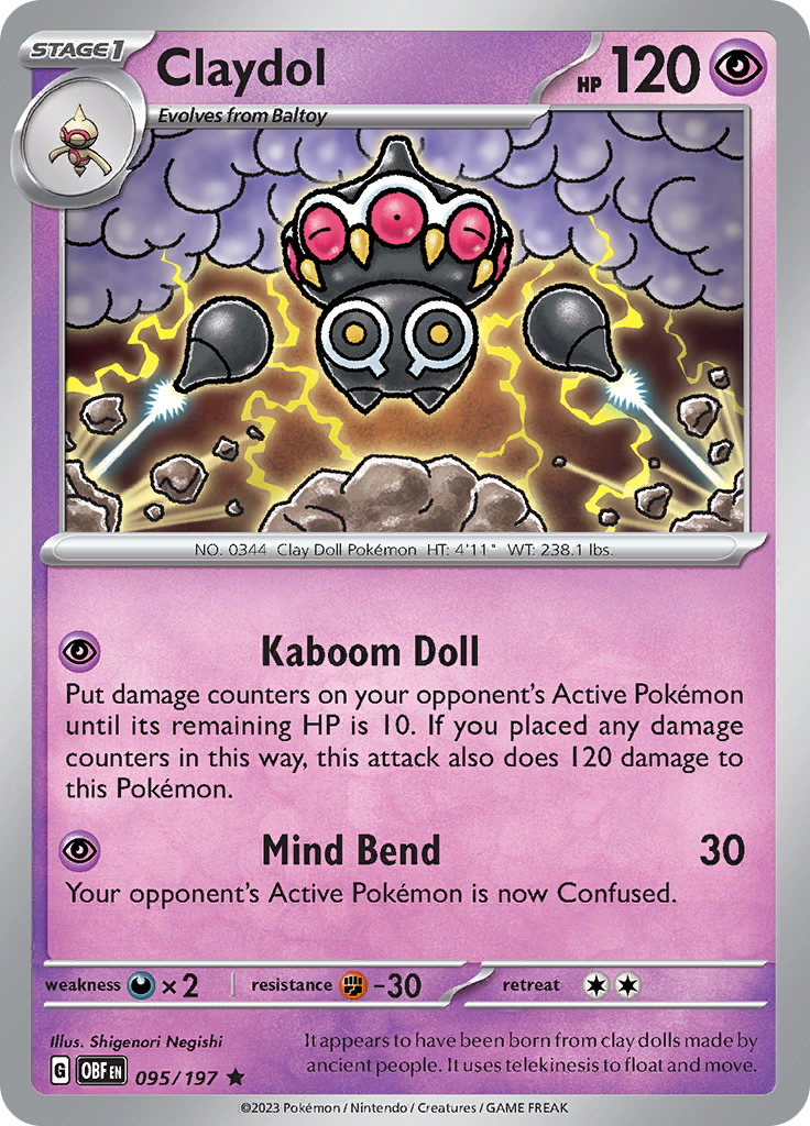 Claydol (095/197) [Scarlet & Violet: Obsidian Flames] | Card Merchant Takapuna