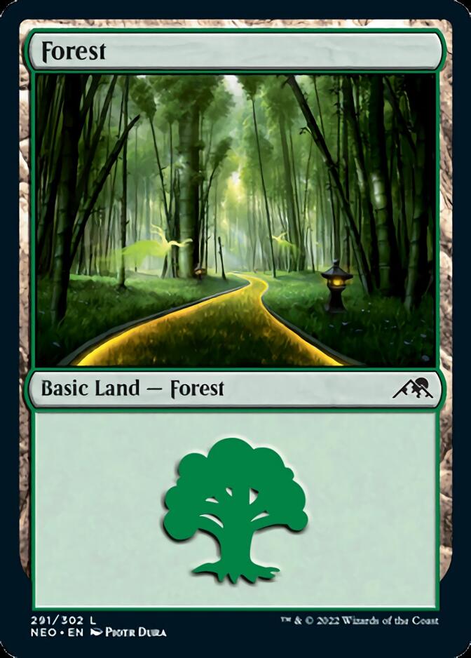 Forest (291) [Kamigawa: Neon Dynasty] | Card Merchant Takapuna