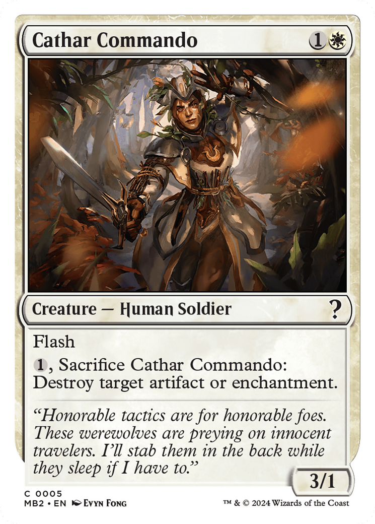 Cathar Commando (White Border) [Mystery Booster 2] | Card Merchant Takapuna