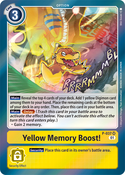 Yellow Memory Boost! [P-037] [Promotional Cards] | Card Merchant Takapuna