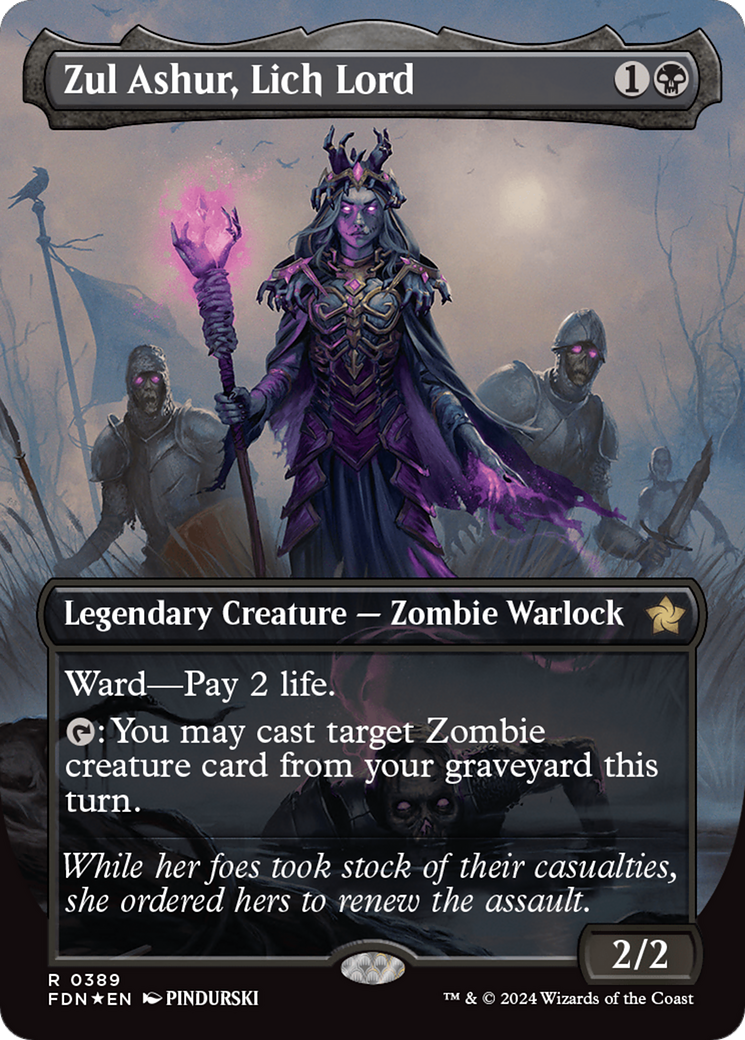 Zul Ashur, Lich Lord (Borderless) (Mana Foil) [Foundations] | Card Merchant Takapuna