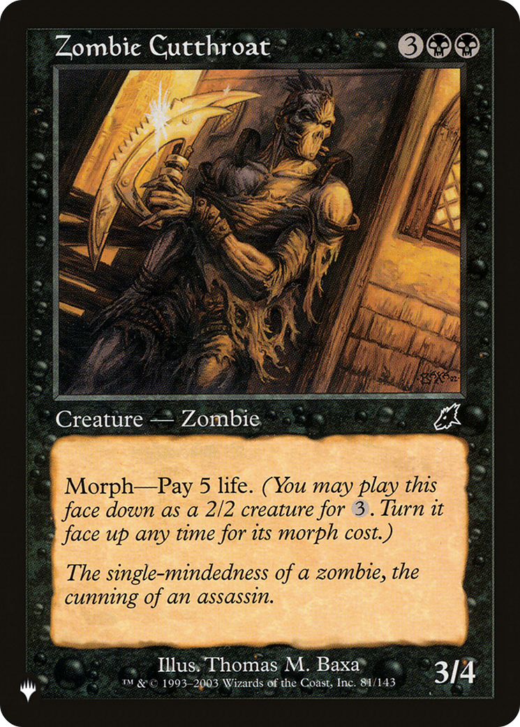 Zombie Cutthroat [The List Reprints] | Card Merchant Takapuna