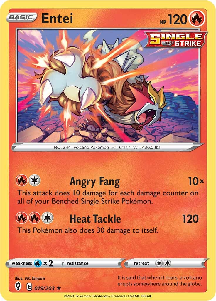 Entei (019/203) [Sword & Shield: Evolving Skies] | Card Merchant Takapuna