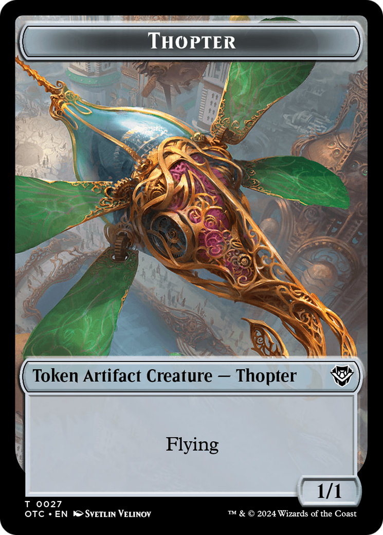 Thopter // Treasure Double-Sided Token [Outlaws of Thunder Junction Commander Tokens] | Card Merchant Takapuna