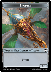 Thopter // Manifest Double-Sided Token [Outlaws of Thunder Junction Commander Tokens] | Card Merchant Takapuna