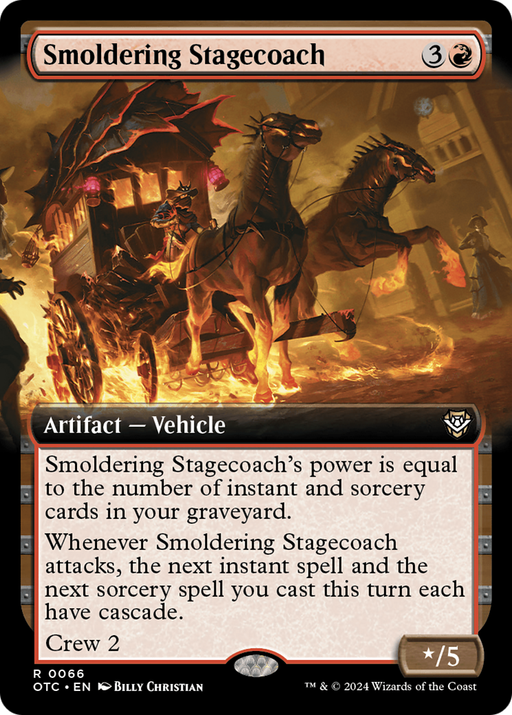 Smoldering Stagecoach (Extended Art) [Outlaws of Thunder Junction Commander] | Card Merchant Takapuna