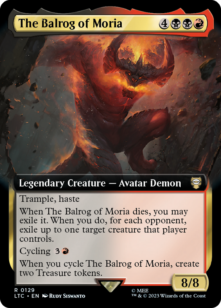 The Balrog of Moria (Extended Art) [The Lord of the Rings: Tales of Middle-Earth Commander] | Card Merchant Takapuna