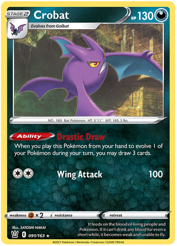 Crobat (091/163) (Theme Deck Exclusive) [Sword & Shield: Battle Styles] | Card Merchant Takapuna