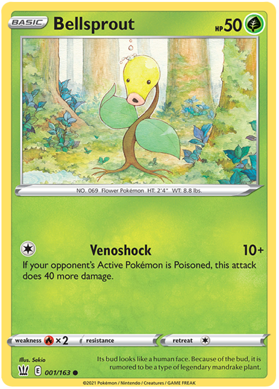 Bellsprout (001/163) [Sword & Shield: Battle Styles] | Card Merchant Takapuna