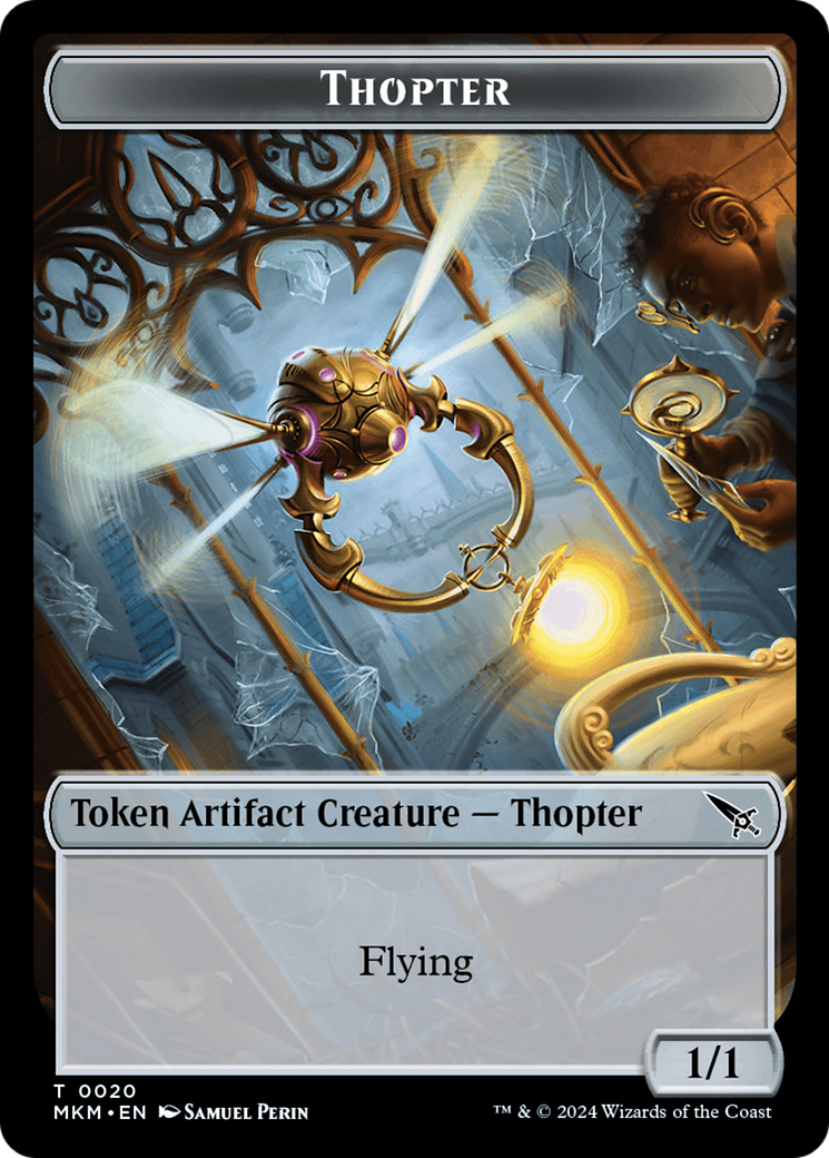 Thopter (0020) // Voja Fenstalker Double-Sided Token [Murders at Karlov Manor Tokens] | Card Merchant Takapuna