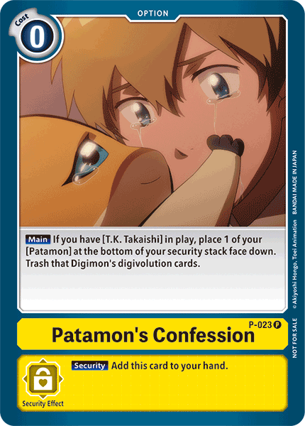 Patamon's Confession [P-023] [Promotional Cards] | Card Merchant Takapuna