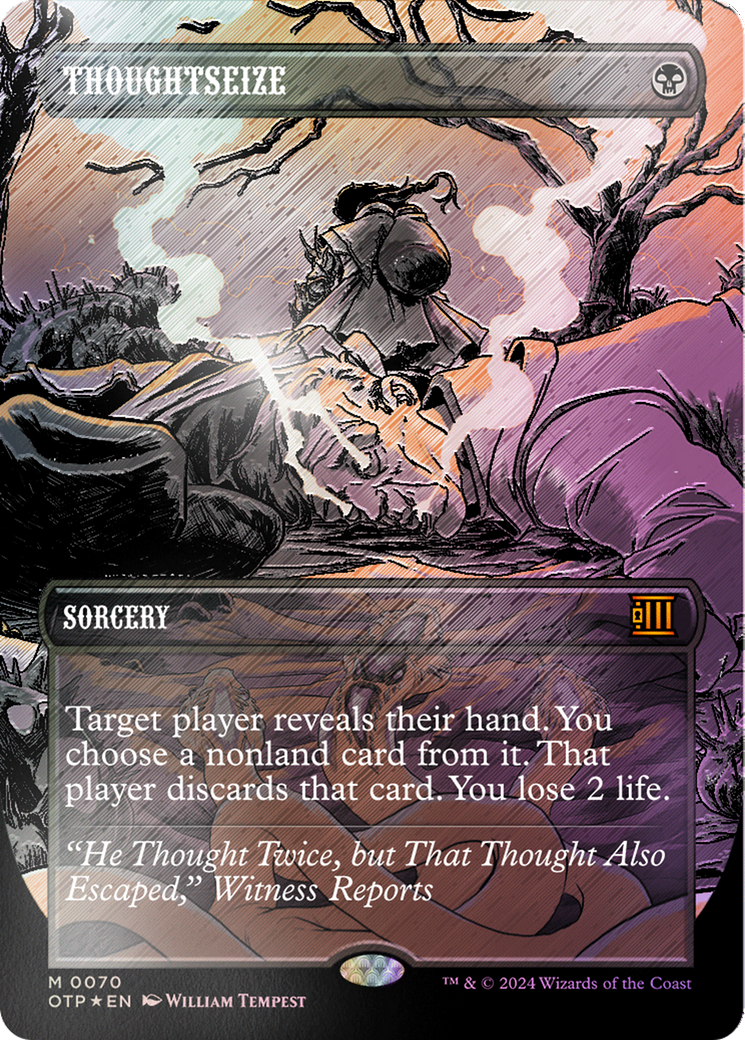 Thoughtseize (Textured Foil) [Outlaws of Thunder Junction: Breaking News] | Card Merchant Takapuna