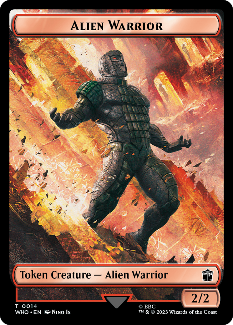 Alien Warrior // Treasure (0030) Double-Sided Token [Doctor Who Tokens] | Card Merchant Takapuna