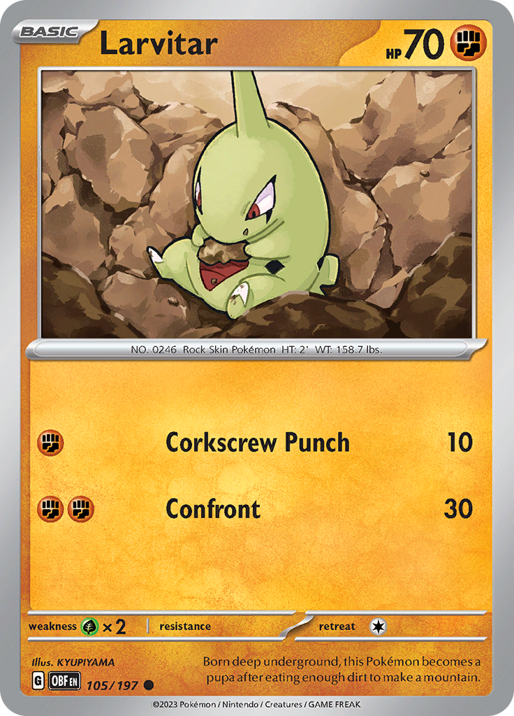 Larvitar (105/197) [Scarlet & Violet: Obsidian Flames] | Card Merchant Takapuna