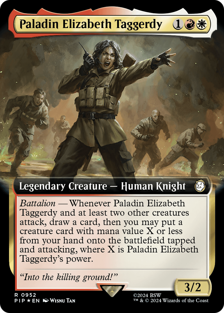 Paladin Elizabeth Taggerdy (Extended Art) (Surge Foil) [Fallout] | Card Merchant Takapuna