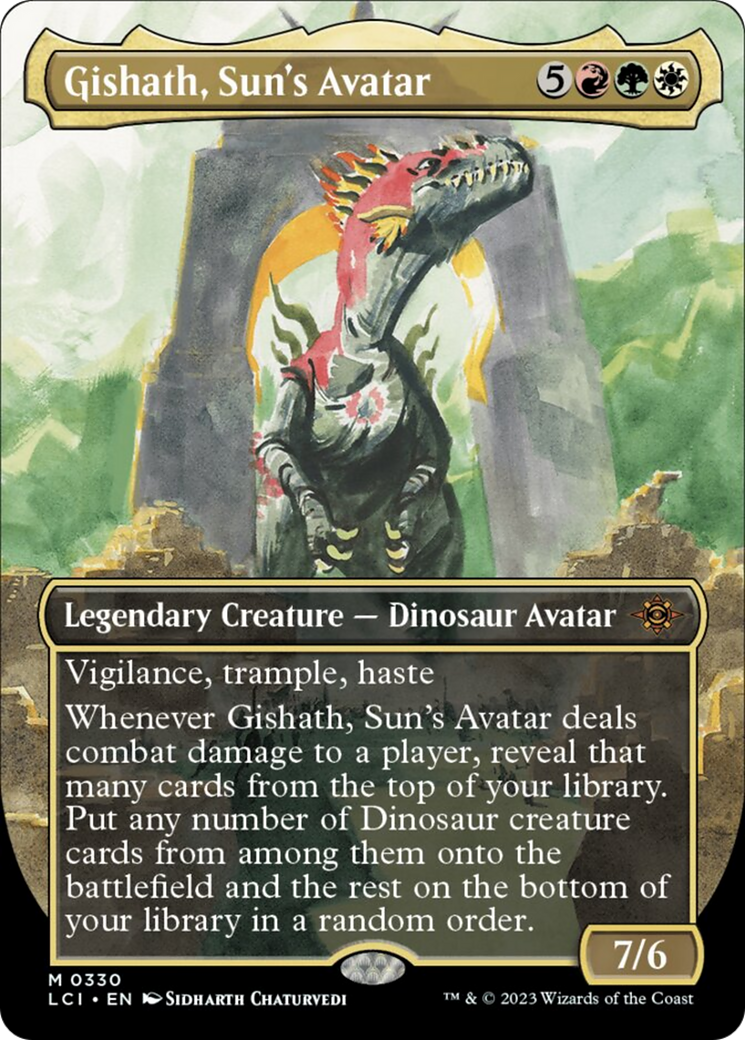 Gishath, Sun's Avatar (Borderless) [The Lost Caverns of Ixalan] | Card Merchant Takapuna