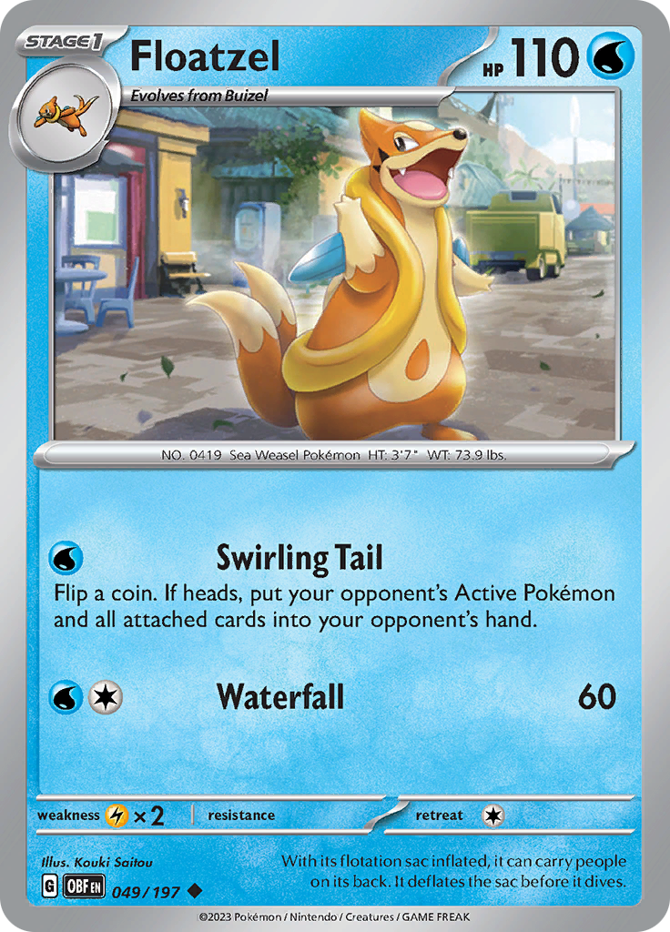 Floatzel (049/197) [Scarlet & Violet: Obsidian Flames] | Card Merchant Takapuna