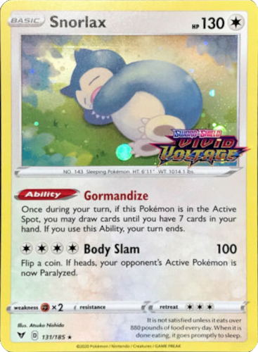 Snorlax (131/185) [Sword & Shield: Black Star Promos] | Card Merchant Takapuna