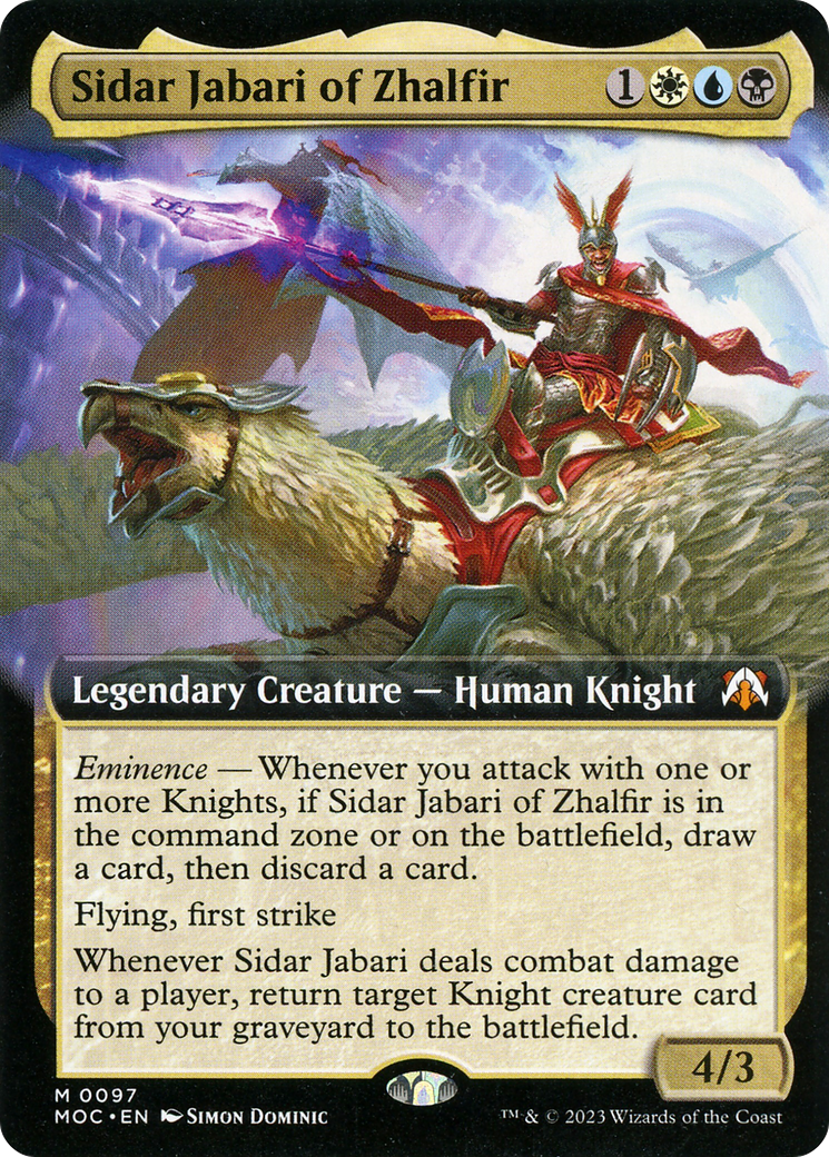 Sidar Jabari of Zhalfir (Extended Art) [March of the Machine Commander] | Card Merchant Takapuna