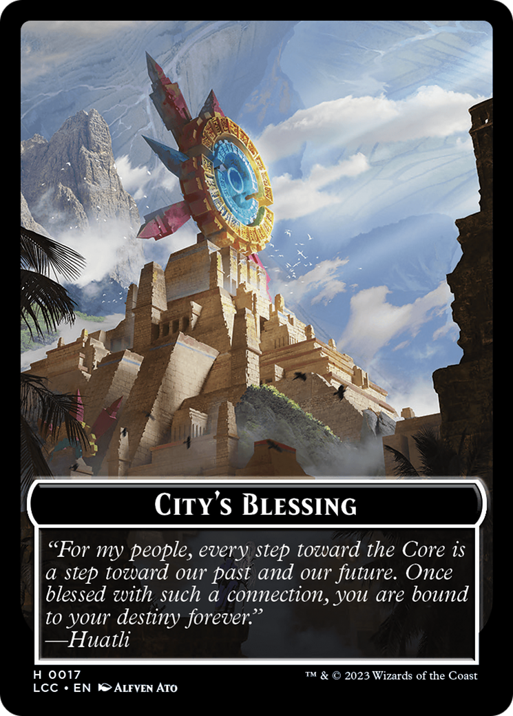 City's Blessing // Dinosaur Double-Sided Token [The Lost Caverns of Ixalan Commander Tokens] | Card Merchant Takapuna