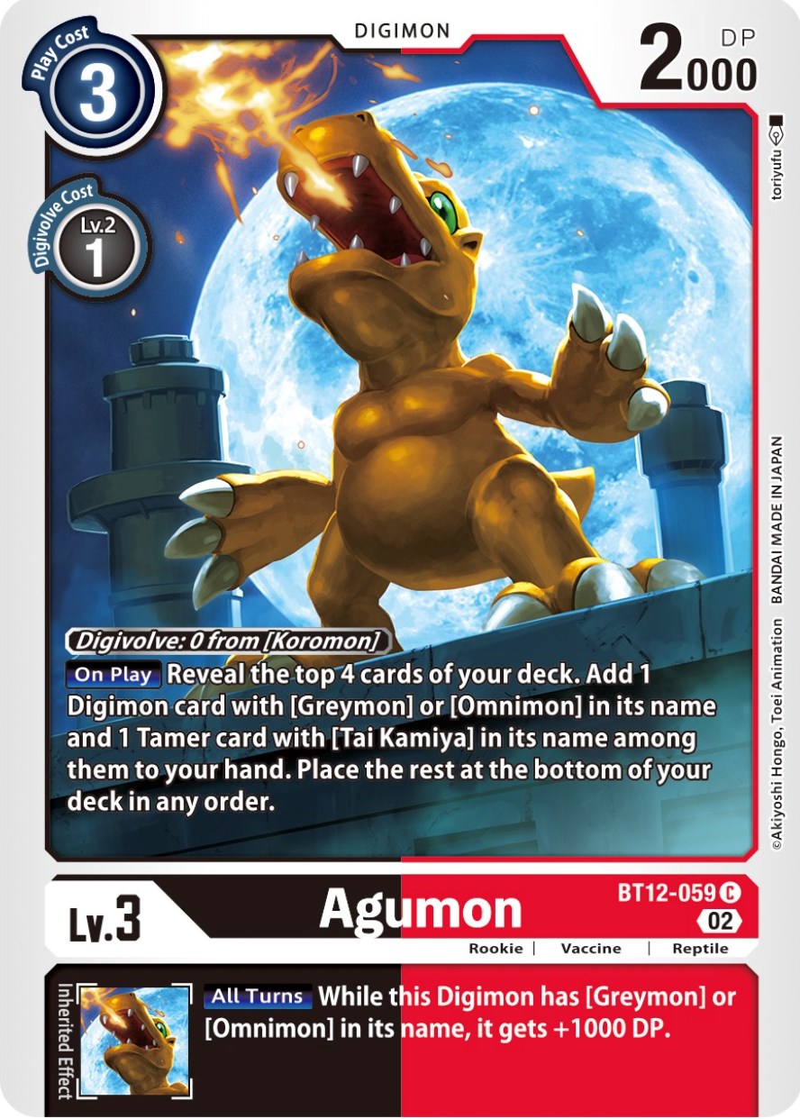 Agumon [BT12-059] [Across Time] | Card Merchant Takapuna