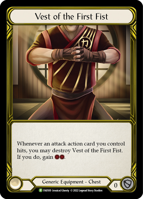 Vest of the First Fist (Golden) [FAB100] (Promo)  Cold Foil | Card Merchant Takapuna