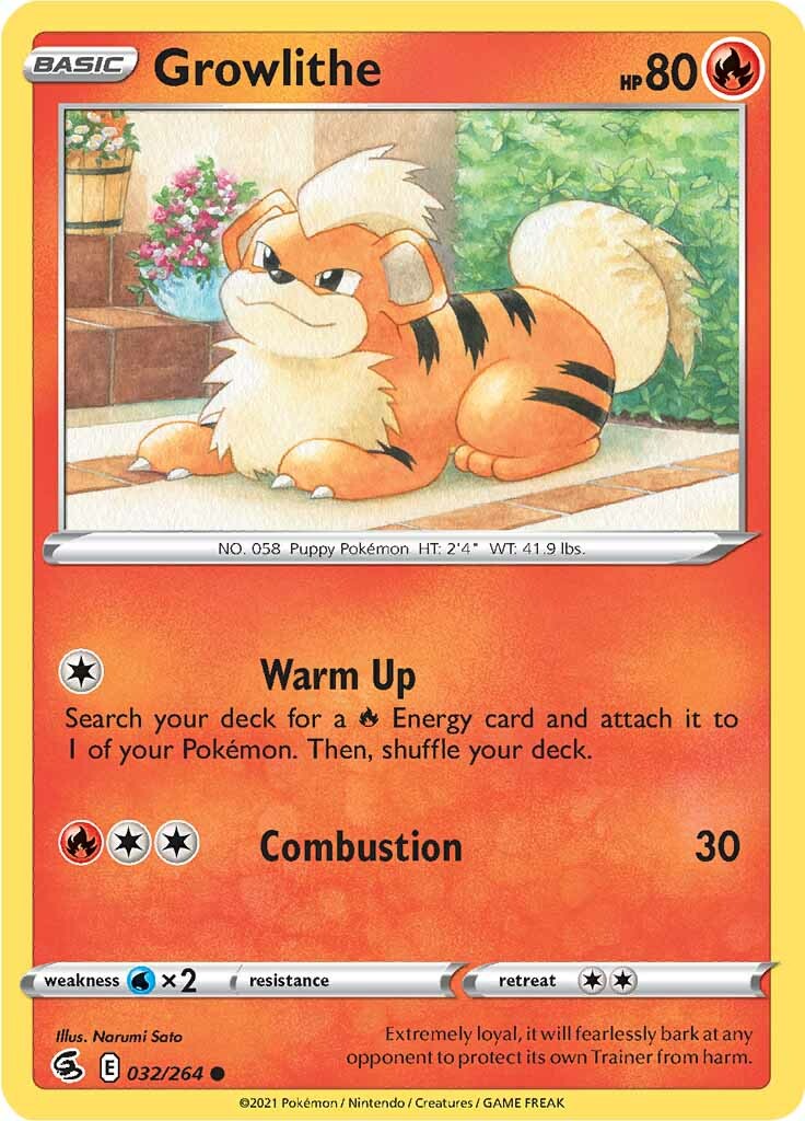 Growlithe (032/264) [Sword & Shield: Fusion Strike] | Card Merchant Takapuna