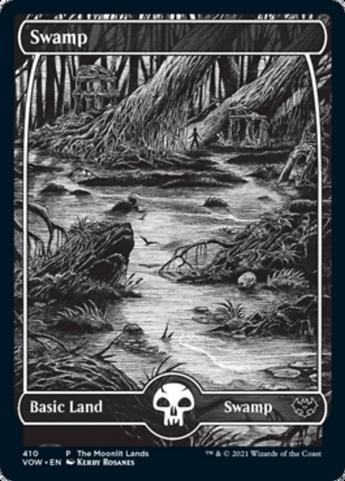 Swamp (The Moonlit Lands) (Foil Etched) [Innistrad: Crimson Vow Promos] | Card Merchant Takapuna