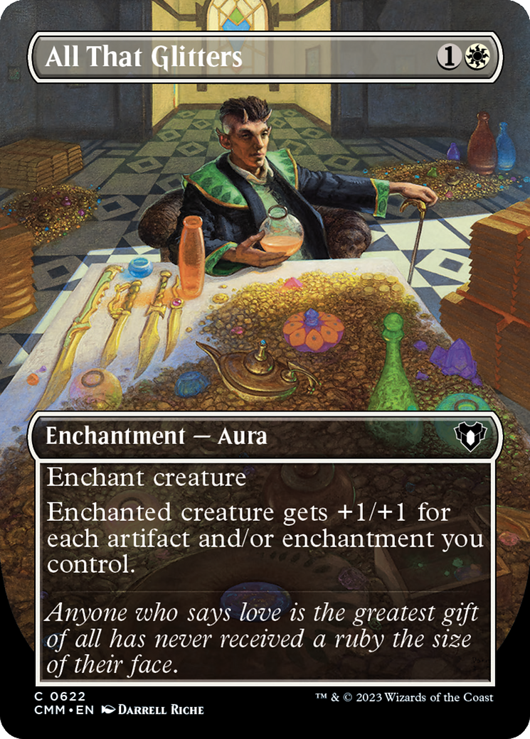 All That Glitters (Borderless Alternate Art) [Commander Masters] | Card Merchant Takapuna