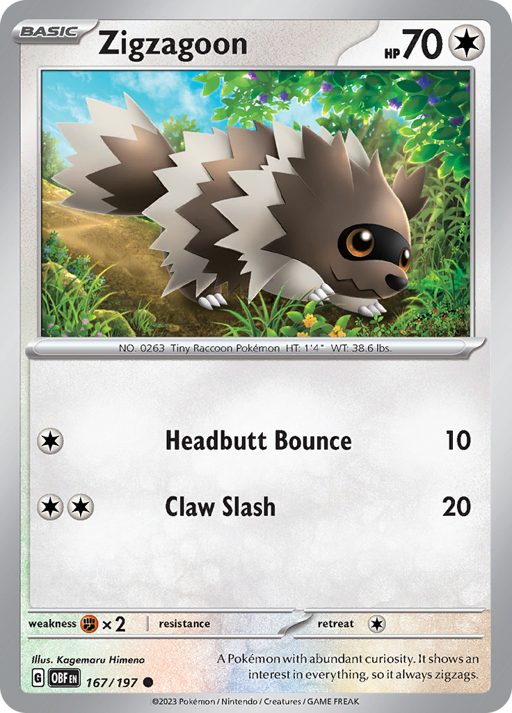 Zigzagoon (167/197) [Scarlet & Violet: Obsidian Flames] | Card Merchant Takapuna