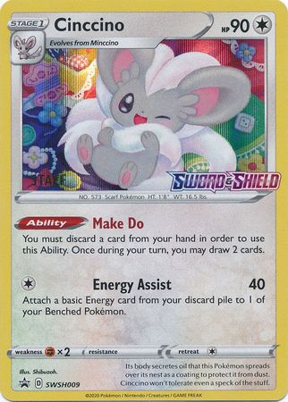 Cinccino (SWSH009) (Staff Prerelease Promo) [Sword & Shield: Black Star Promos] | Card Merchant Takapuna