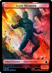 Alien // Alien Warrior Double-Sided Token (Surge Foil) [Doctor Who Tokens] | Card Merchant Takapuna