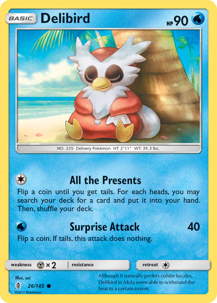 Delibird (26/145) [Sun & Moon: Guardians Rising] | Card Merchant Takapuna