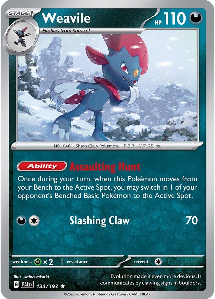 Weavile (134/193) [Scarlet & Violet: Paldea Evolved] | Card Merchant Takapuna