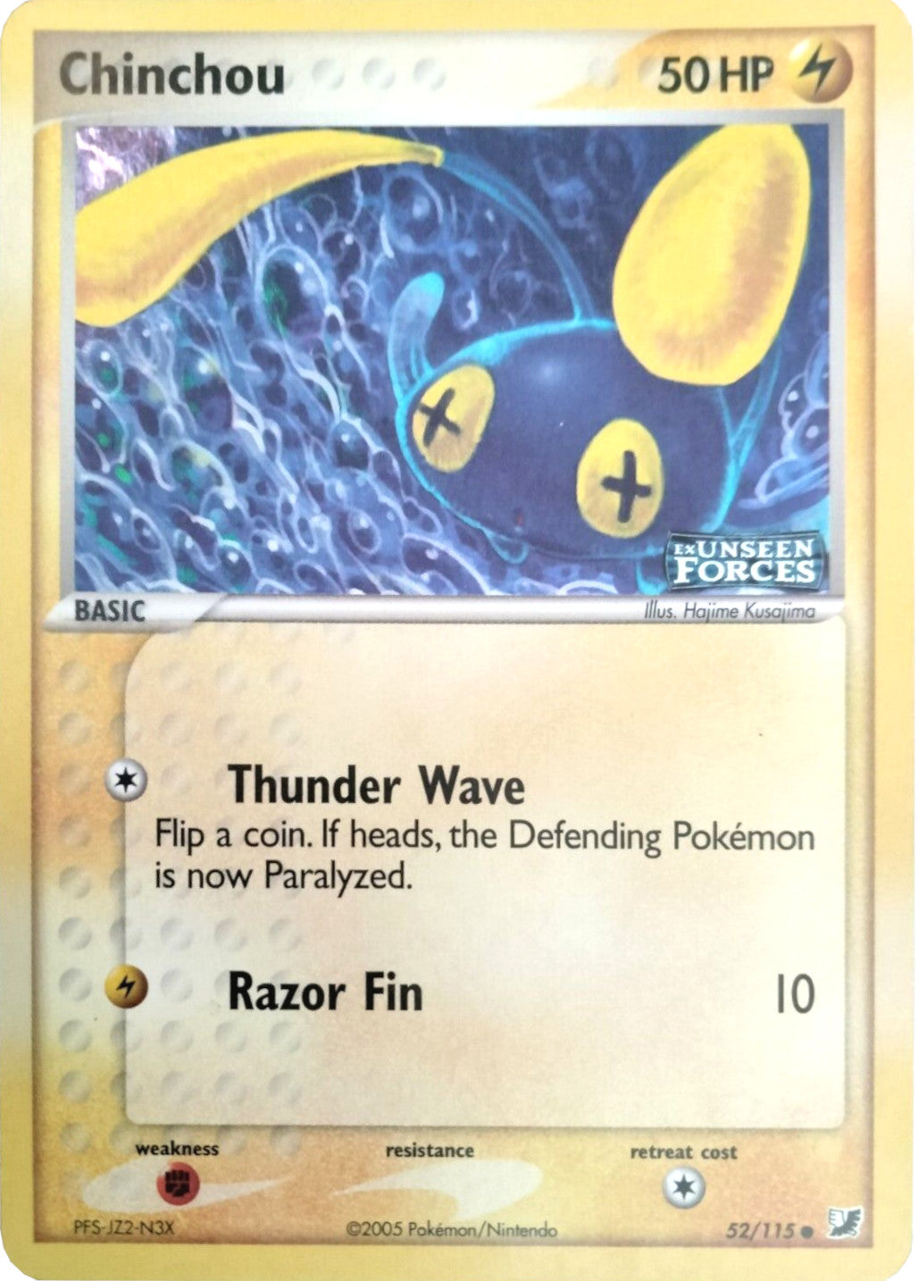 Chinchou (52/115) (Stamped) [EX: Unseen Forces] | Card Merchant Takapuna